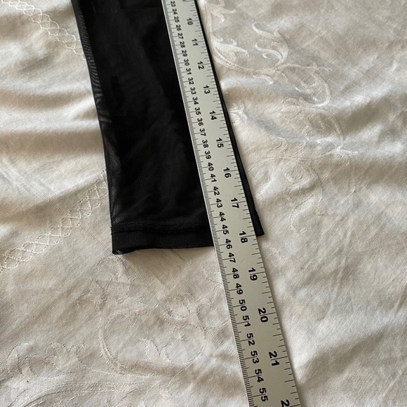 MNG Collection Women's Black Sheer Sleeve Peplum Top Brass Accents Size Small - Picture 13 of 16